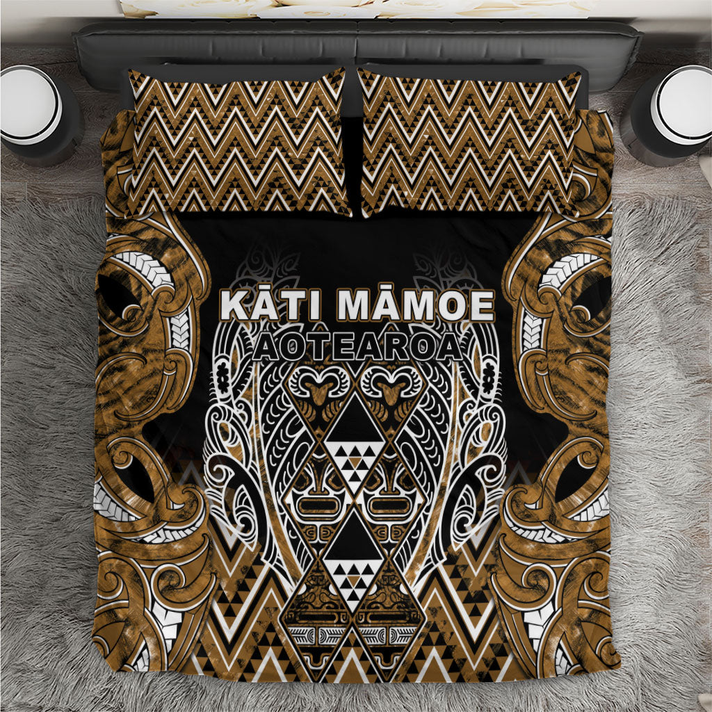 Aotearoa Kati Mamoe Bedding Set Maori Brown Tribal Paua Shell Pattern DT05 Brown - Polynesian Pride