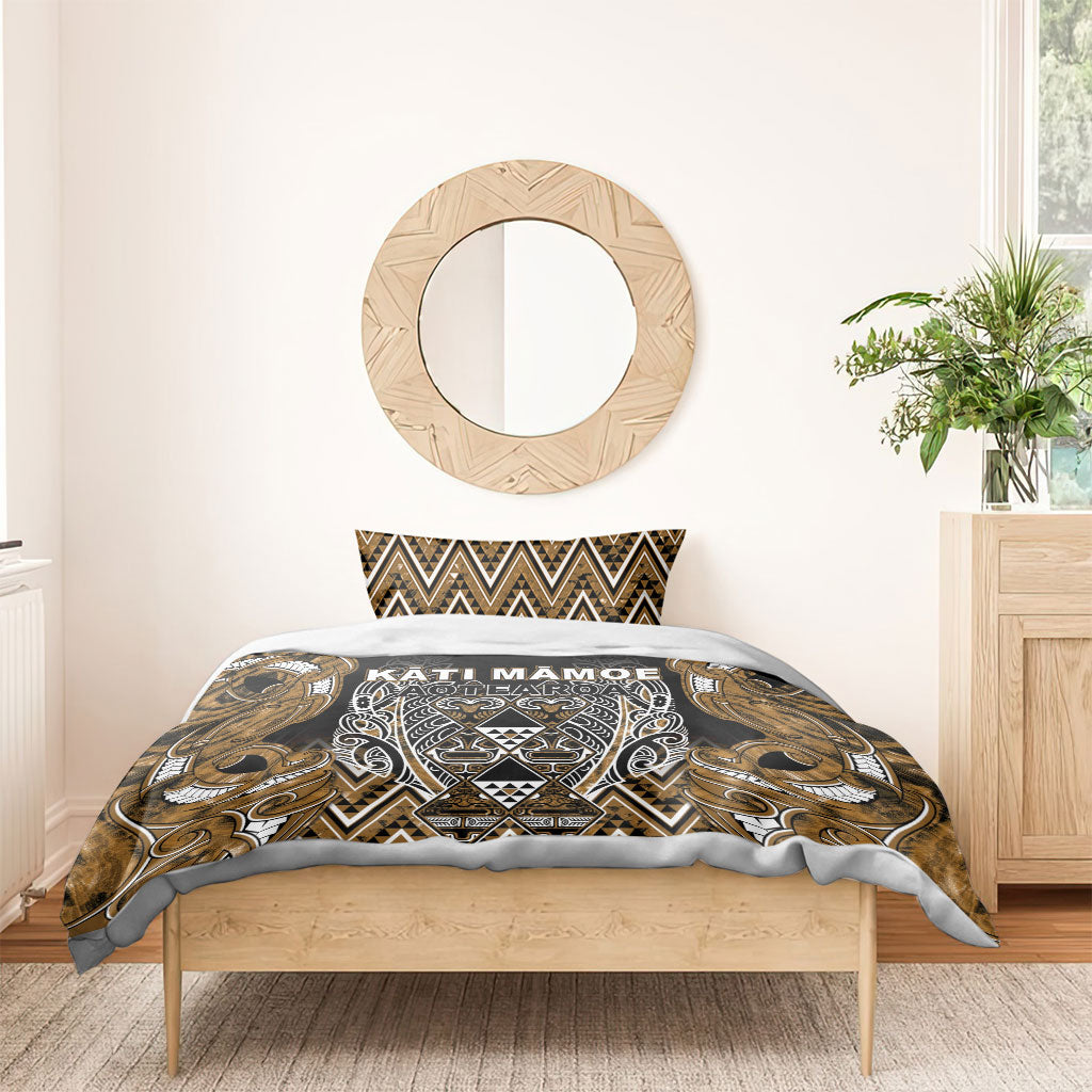 Aotearoa Kati Mamoe Bedding Set Maori Brown Tribal Paua Shell Pattern DT05 - Polynesian Pride