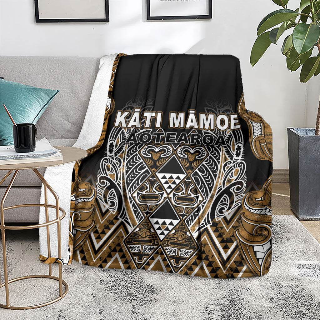 Aotearoa Kati Mamoe Blanket Maori Brown Tribal Paua Shell Pattern DT05 - Polynesian Pride