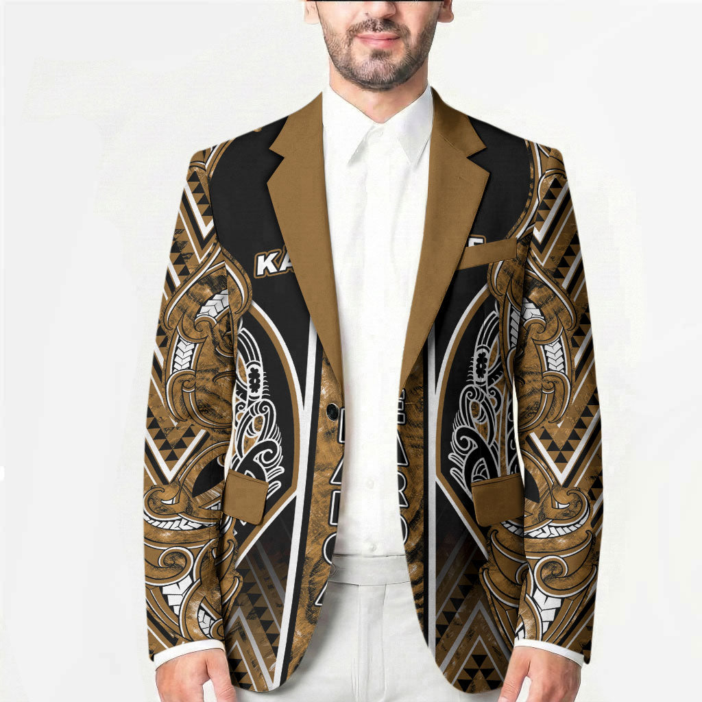 Aotearoa Kati Mamoe Blazer Maori Brown Tribal Paua Shell Pattern DT05 - Polynesian Pride
