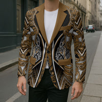 Aotearoa Kati Mamoe Blazer Maori Brown Tribal Paua Shell Pattern DT05 - Polynesian Pride
