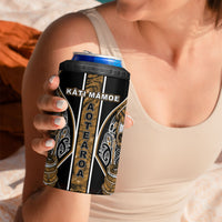 Aotearoa Kati Mamoe 4 in 1 Can Cooler Tumbler Maori Brown Tribal Paua Shell Pattern DT05 - Polynesian Pride