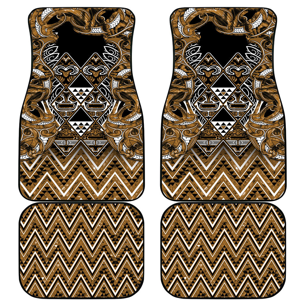 Aotearoa Kati Mamoe Car Mats Maori Brown Tribal Paua Shell Pattern DT05 - Polynesian Pride