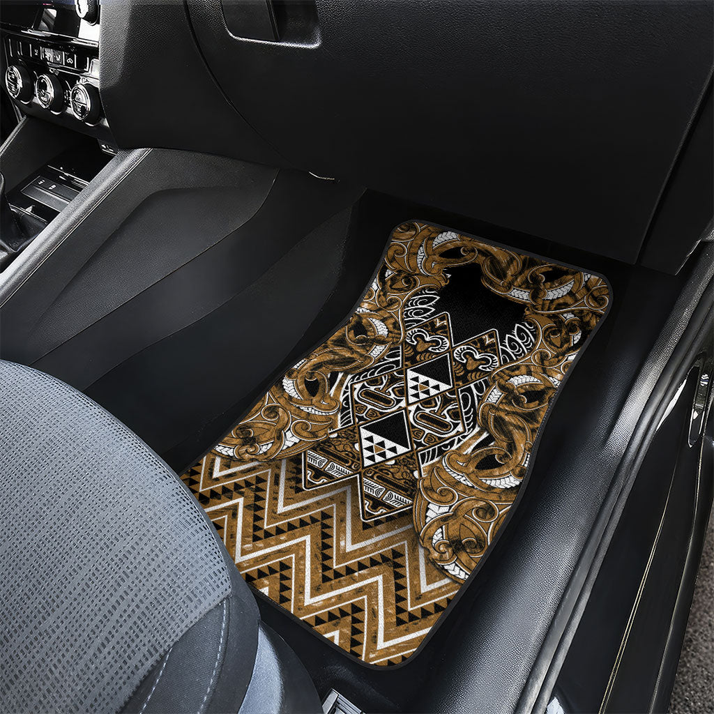 Aotearoa Kati Mamoe Car Mats Maori Brown Tribal Paua Shell Pattern DT05 - Polynesian Pride