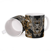 Aotearoa Kati Mamoe Ceramic Mug Maori Brown Tribal Paua Shell Pattern DT05 - Polynesian Pride