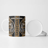 Aotearoa Kati Mamoe Ceramic Mug Maori Brown Tribal Paua Shell Pattern DT05 - Polynesian Pride