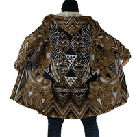Aotearoa Kati Mamoe Cloak Maori Brown Tribal Paua Shell Pattern DT05 - Polynesian Pride