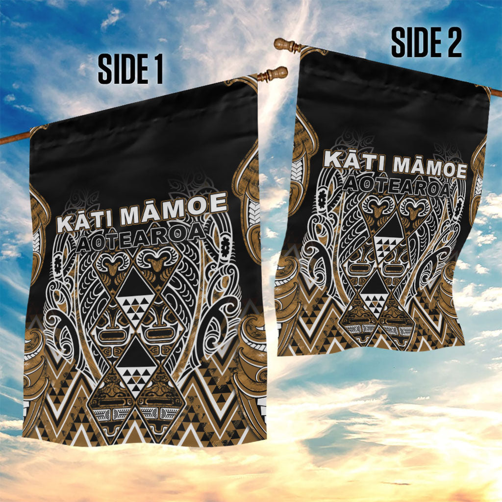 Aotearoa Kati Mamoe Garden Flag Maori Brown Tribal Paua Shell Pattern DT05 - Polynesian Pride