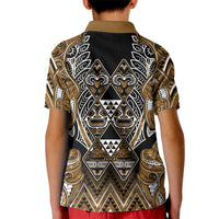 Aotearoa Kati Mamoe Kid Polo Shirt Maori Brown Tribal Paua Shell Pattern DT05 - Polynesian Pride
