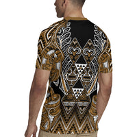 Aotearoa Kati Mamoe Rugby Jersey Maori Brown Tribal Paua Shell Pattern DT05 - Polynesian Pride