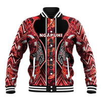 Aotearoa Ngapuhi Baseball Jacket Maori Red Tribal Paua Shell Pattern DT05 Unisex Red - Polynesian Pride