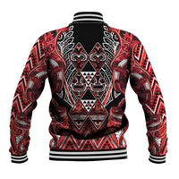 Aotearoa Ngapuhi Baseball Jacket Maori Red Tribal Paua Shell Pattern DT05 - Polynesian Pride
