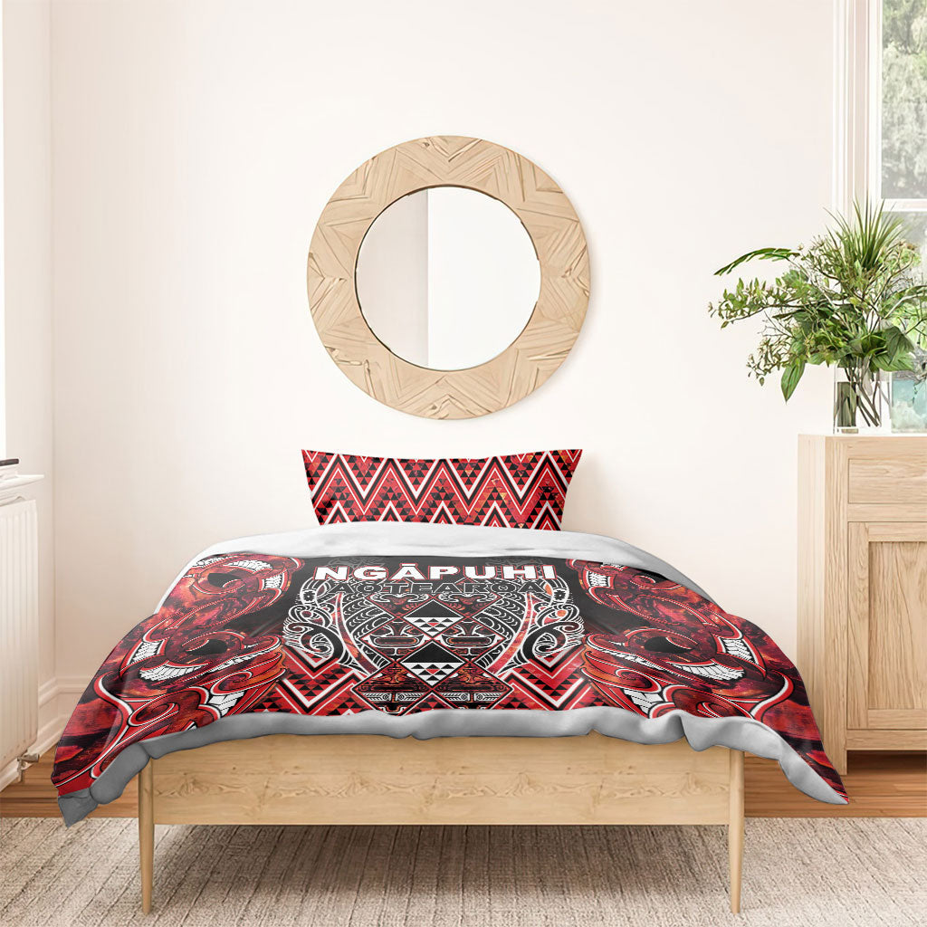 Aotearoa Ngapuhi Bedding Set Maori Red Tribal Paua Shell Pattern DT05 - Polynesian Pride