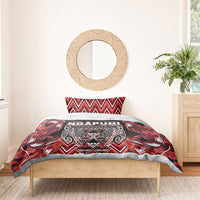 Aotearoa Ngapuhi Bedding Set Maori Red Tribal Paua Shell Pattern DT05 - Polynesian Pride