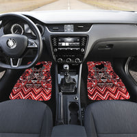 Aotearoa Ngapuhi Car Mats Maori Red Tribal Paua Shell Pattern DT05 Set 2pcs - Front Red - Polynesian Pride