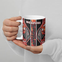 Aotearoa Ngapuhi Ceramic Mug Maori Red Tribal Paua Shell Pattern DT05 - Polynesian Pride