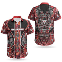 Aotearoa Ngapuhi Couples Matching Summer Maxi Dress and Hawaiian Shirt Maori Red Tribal Paua Shell Pattern DT05 - Polynesian Pride