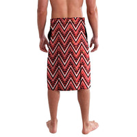 Aotearoa Ngapuhi Lavalava Maori Red Tribal Paua Shell Pattern DT05 - Polynesian Pride