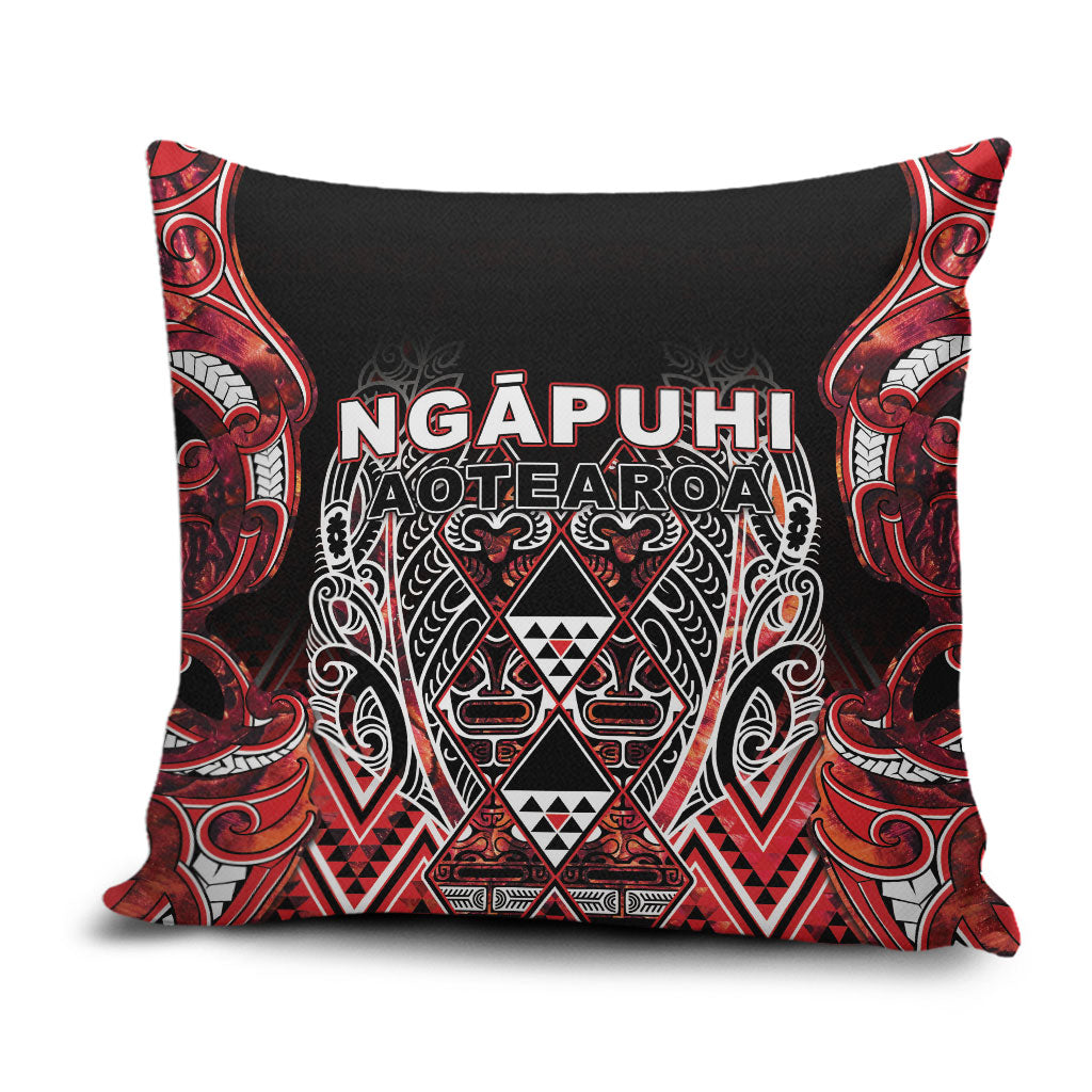 Aotearoa Ngapuhi Pillow Cover Maori Red Tribal Paua Shell Pattern DT05 Red - Polynesian Pride