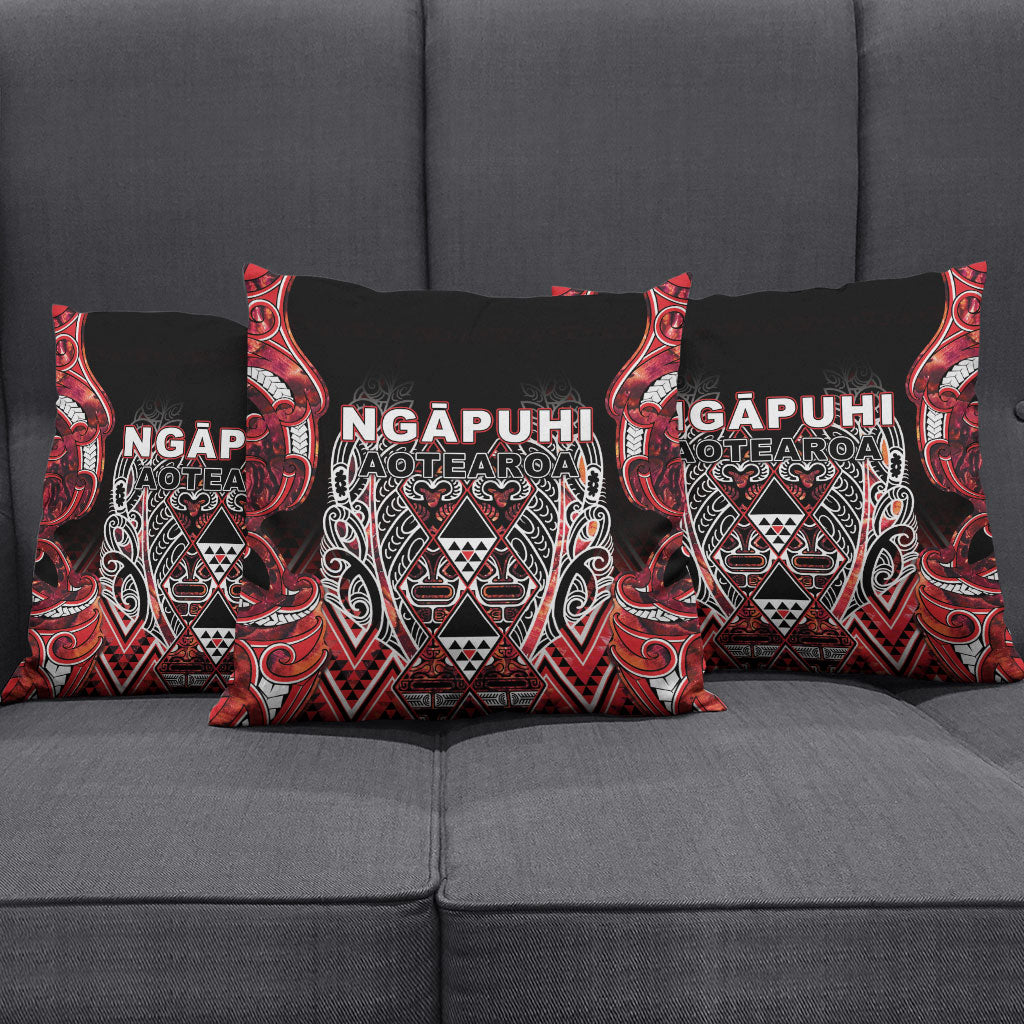 Aotearoa Ngapuhi Pillow Cover Maori Red Tribal Paua Shell Pattern DT05 - Polynesian Pride