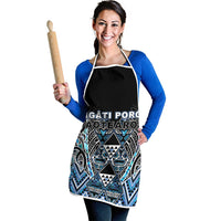 Aotearoa Ngati Porou Apron Maori Light Blue Tribal Paua Shell Pattern DT05 - Polynesian Pride