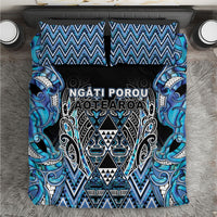 Aotearoa Ngati Porou Bedding Set Maori Light Blue Tribal Paua Shell Pattern DT05 Blue - Polynesian Pride