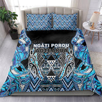 Aotearoa Ngati Porou Bedding Set Maori Light Blue Tribal Paua Shell Pattern DT05 - Polynesian Pride