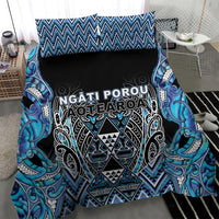 Aotearoa Ngati Porou Bedding Set Maori Light Blue Tribal Paua Shell Pattern DT05 - Polynesian Pride