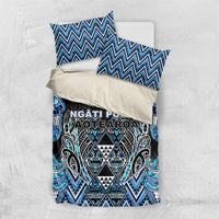 Aotearoa Ngati Porou Bedding Set Maori Light Blue Tribal Paua Shell Pattern DT05 US Twin 172cm x 218cm Blue - Polynesian Pride