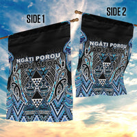 Aotearoa Ngati Porou Garden Flag Maori Light Blue Tribal Paua Shell Pattern DT05 - Polynesian Pride