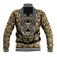 Aotearoa Waikato Tainui Baseball Jacket Maori Light Gold Tribal Paua Shell Pattern DT05 - Polynesian Pride