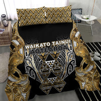 Aotearoa Waikato Tainui Bedding Set Maori Light Gold Tribal Paua Shell Pattern DT05 - Polynesian Pride