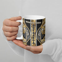 Aotearoa Waikato Tainui Ceramic Mug Maori Light Gold Tribal Paua Shell Pattern DT05 - Polynesian Pride