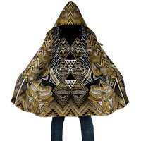 Aotearoa Waikato Tainui Cloak Maori Light Gold Tribal Paua Shell Pattern DT05 Unisex Yellow - Polynesian Pride