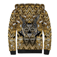 Aotearoa Waikato Tainui Sherpa Hoodie Maori Light Gold Tribal Paua Shell Pattern DT05 - Polynesian Pride