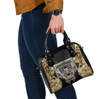 Aotearoa Waikato Tainui Shoulder Handbag Maori Light Gold Tribal Paua Shell Pattern DT05 - Polynesian Pride