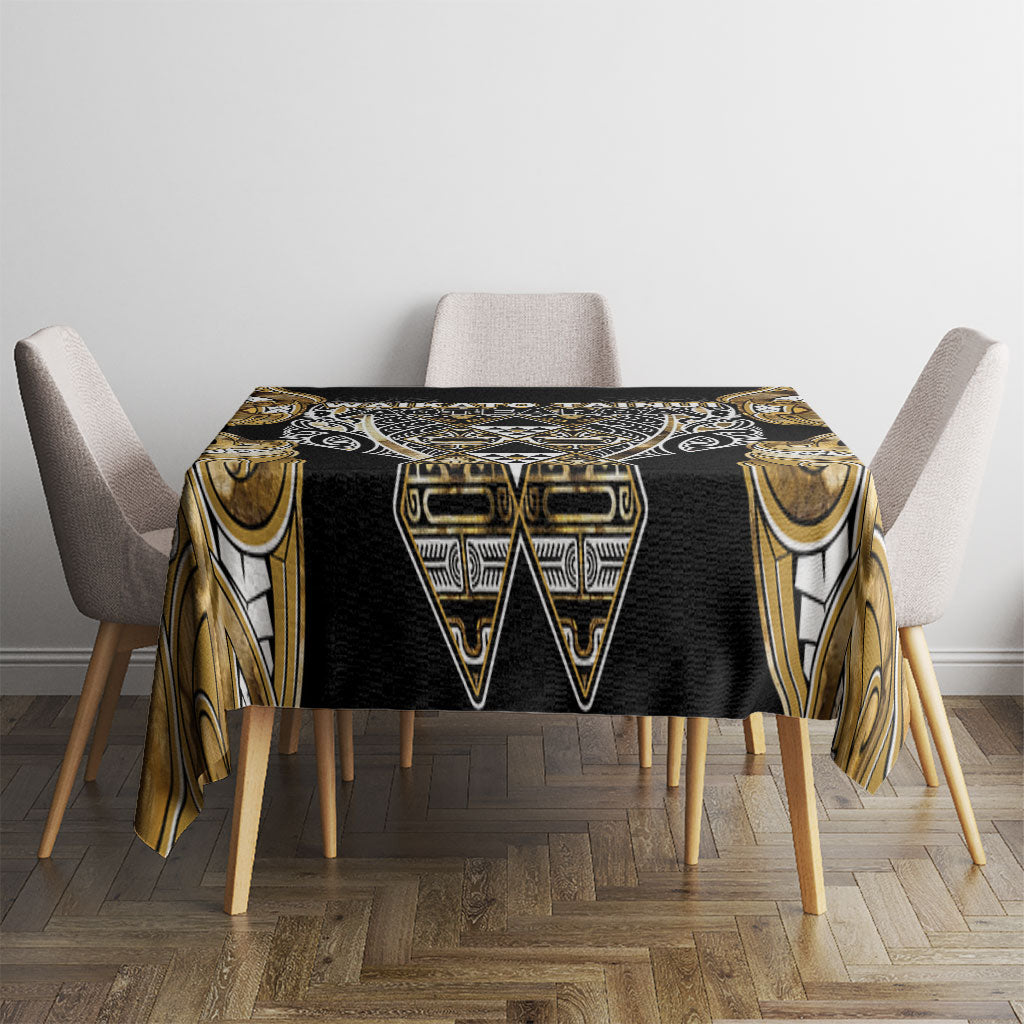 Aotearoa Waikato Tainui Tablecloth Maori Light Gold Tribal Paua Shell Pattern DT05 - Polynesian Pride