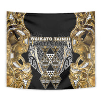 Aotearoa Waikato Tainui Tapestry Maori Light Gold Tribal Paua Shell Pattern DT05 - Polynesian Pride