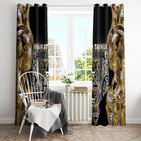 Aotearoa Waikato Tainui Window Curtain Maori Light Gold Tribal Paua Shell Pattern DT05 - Polynesian Pride