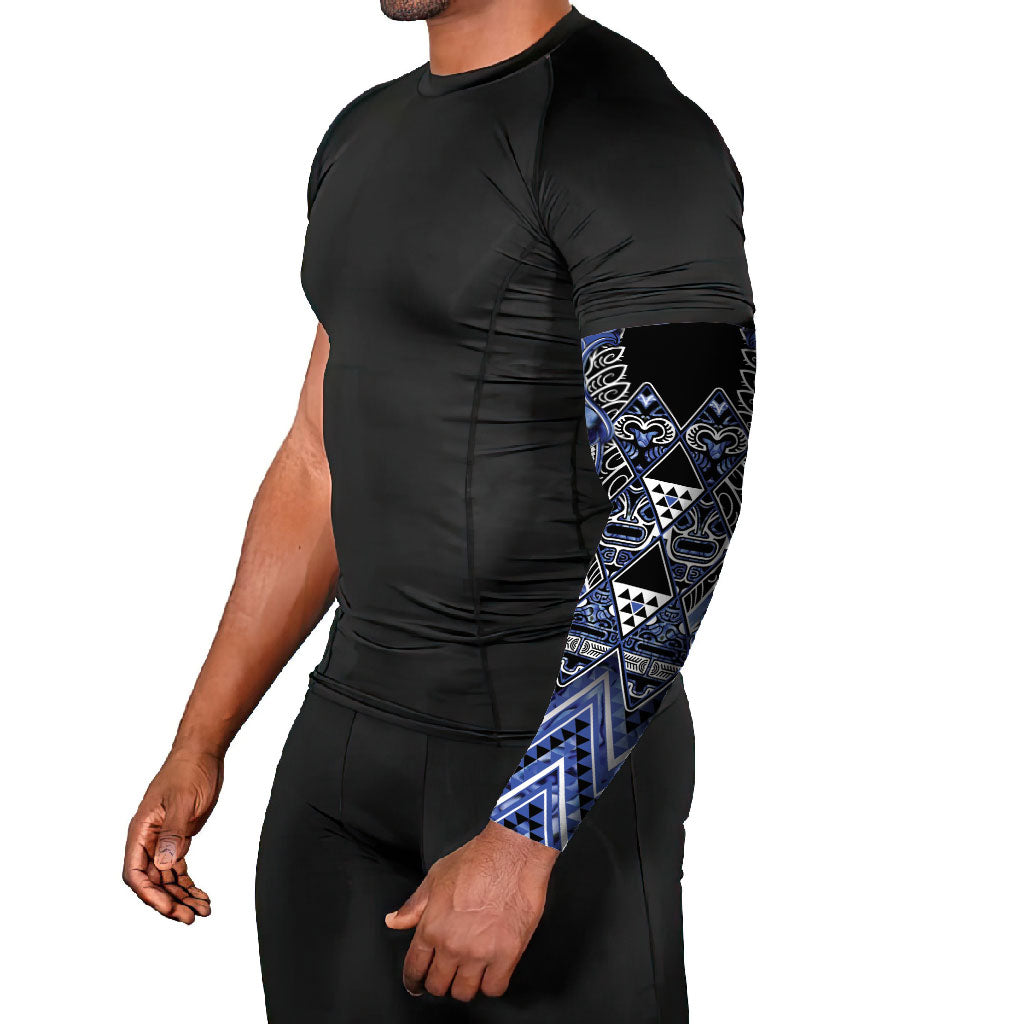 Aotearoa Ngati Kahungunu Arm Sleeves Maori Tribal Blue Paua Shell Pattern DT05 - Polynesian Pride