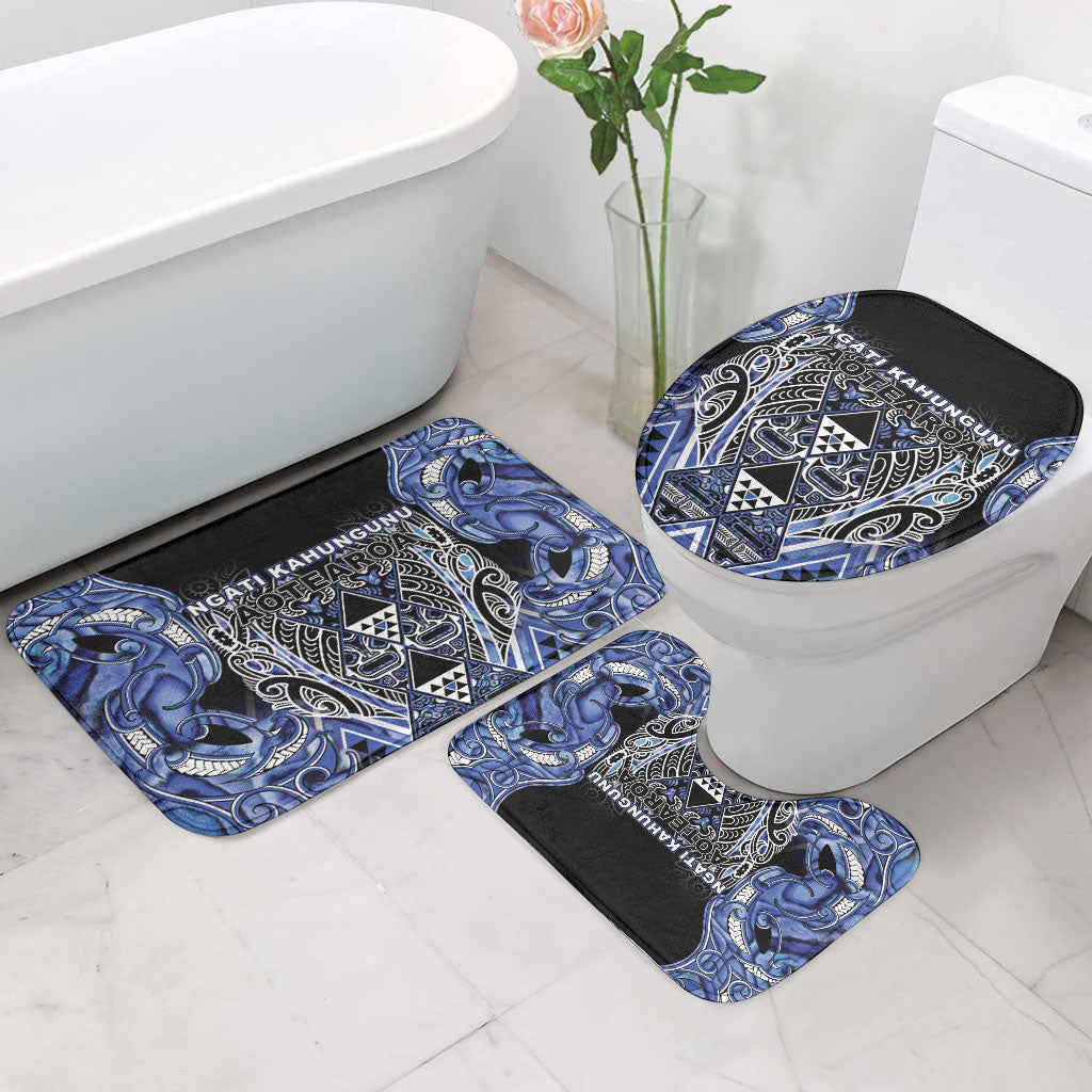 Aotearoa Ngati Kahungunu Bathroom Set Maori Tribal Blue Paua Shell Pattern DT05 - Polynesian Pride