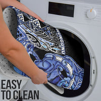 Aotearoa Ngati Kahungunu Bathroom Set Maori Tribal Blue Paua Shell Pattern DT05 - Polynesian Pride