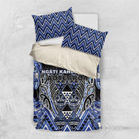 Aotearoa Ngati Kahungunu Bedding Set Maori Tribal Blue Paua Shell Pattern DT05 US Twin 172cm x 218cm Blue - Polynesian Pride