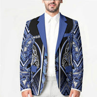 Aotearoa Ngati Kahungunu Blazer Maori Tribal Blue Paua Shell Pattern DT05 - Polynesian Pride