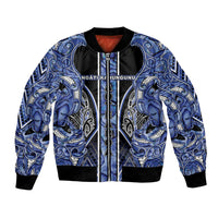 Aotearoa Ngati Kahungunu Bomber Jacket Maori Tribal Blue Paua Shell Pattern DT05 Unisex Blue - Polynesian Pride