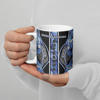 Aotearoa Ngati Kahungunu Ceramic Mug Maori Tribal Blue Paua Shell Pattern DT05 - Polynesian Pride