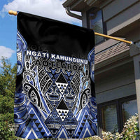 Aotearoa Ngati Kahungunu Garden Flag Maori Tribal Blue Paua Shell Pattern DT05 - Polynesian Pride