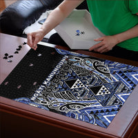 Aotearoa Ngati Kahungunu Puzzle Maori Tribal Blue Paua Shell Pattern DT05 - Polynesian Pride