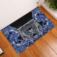 Aotearoa Ngati Kahungunu Rubber Doormat Maori Tribal Blue Paua Shell Pattern DT05 - Polynesian Pride