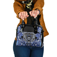 Aotearoa Ngati Kahungunu Shoulder Handbag Maori Tribal Blue Paua Shell Pattern DT05 One Size Blue - Polynesian Pride